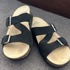 Dansko Black Suede Women's Sandals